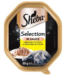 Nassfutter für Katzen Sheba Selection in Sauce mit Huhn Schale 11 x 85 g