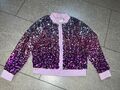 Paillettenjacke Lila Pink H&M Größe 116 Neuwertig Glitzerjacke