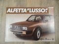 Prospekt brochure ALFA ROMEO Alfetta Lusso 1982 SR118