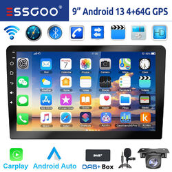 2DIN DAB+ Android 13 4+64G Carplay Autoradio GPS Navi RDS Bluetooth WIFI MIK Kam