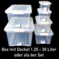 Aufbewahrungsbox mit Deckel 1,25 - 30 L Kunststoffbox Plastikbox BOX Transparent