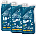 3x 1L MANNOL 4-Takt Agro Motoröl Motorenöl Gartengeräte SAE 30 API SG JASO MA