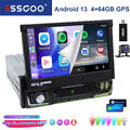DAB+ CarPlay 1 DIN 7 Zoll Autoradio Ausfahrbarem Display Bluetooth USB EQ Kamera