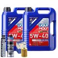 Motoröl 5W40 LIQUI MOLY Diesel High Tech 10L+MAHLE Ölfilter +Spülung +Cera Tec