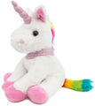 Plüsch Einhorn Kuscheltier Plüschtier 21 cm Weiß Regenbogen Rainbow Glitzer Horn