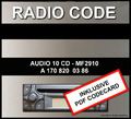 █►Radio Code passend für Mercedes Alpine AUDIO 10 CD MF2910 - AL2910 UNLOCK KEY