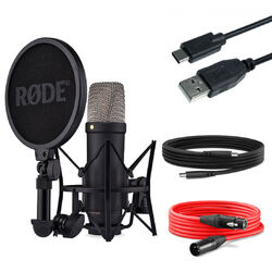 Rode NT1 5th Generation XLR USB Studio-Mikrofon Schwarz + USB Kabel Typ A zu C