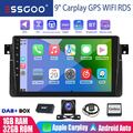 9" DAB+ CarPlay Android13 GPS Navi Autoradio Bluetooth Kam für BMW E46 1998-2006