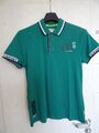 CAMP DAVID Poloshirt Gr.M "action green" mit Tipping am Kragen und Bündchen NEU