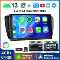 9" Android13 DAB+ Autoradio Carplay 4+64G Für Seat Ibiza IV 6J 2009-2013 GPS KAM
