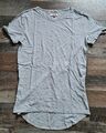 Tommy Hilfiger Denim Herren T-Shirt Größe S Longshirt Grau Rundhals Vintage 