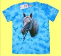 Kinder T-Shirt blau:Pferd,Gr. 98/104, 116/122, 134/140 Reiter Pferde Fohlen Zoo