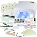 Nagelstudio Set UV Gel Starterset UV Lampe Weiß + UV Farbgel Set Soft Nudes