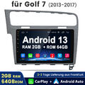 Für VW Golf VII MK7 2013-2017 2+64G 10"Android 13 Autoradio GPS Navi CarPlay RDS