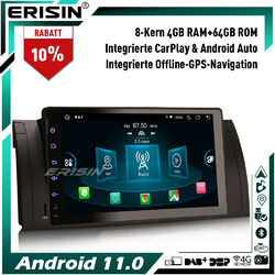 8-Kern 9" 64GB Android 11 Autoradio DAB+CarPlay GPS Navi für BMW 5er E39 X5 E53