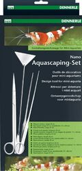 Dennerle Nano Aquascaping Set, 3-teilig - Edelstahl Schere Pinzette und Spachtel