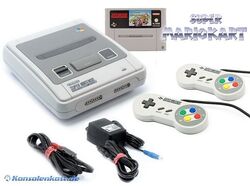 Nintendo SNES - Konsole + Mario Kart + 2 Original Controller + Zub.