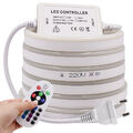 220V 230V Neon LED Strip Streifen RGB Flex Lichtschlauch Band Wasserdicht 1-25M