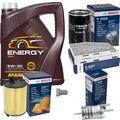 BOSCH inspektionspaket 5 L MANNOL 5W-30 Energy für VW Golf Plus 1.6 Touran Audi