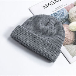 Wintermütze Beanie Strickmütze warme Feinstrick Mütze doppelt gestrickt Unisex