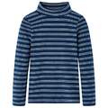 Kinder Langarmshirt Gestreift Halbrollkragen Pullover T-Shirt Marineblau vidaXL