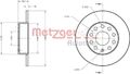 2x METZGER Bremsscheibe Lack/Ks/Ms für AUDI/SEAT/SKODA/VW HA 6110030