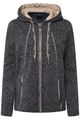 Laurasøn Damen Strickfleece Jacke Kapuze Zipptaschen 819567