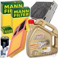 MANN FILTERSET+CASTROL 5W30 ÖL für 1.4+16V VW GOLF 5 6 CADDY 3 SKODA OCTAVIA 2