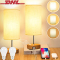 2er Set Nachttischlampe Touch Dimmbar Tischlampe Lampe mit Ladefunktion USB A+C