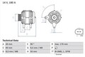 BOSCH Lichtmaschine Generator Lima 0 986 081 940 +123.90€ Pfand für VW T5 Bus T6