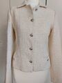 Zara Tweed Boucle Blazer Creme XS NEUWERTIG