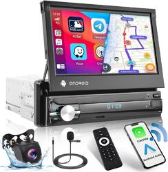 Autoradio 1Din 7" Android 13 Mit Kamera GPS Navi CarPlay Wifi Bluetooth +Kamera