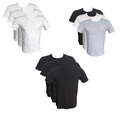 Herren Basic T-Shirt 3er Pack Kurzarm Weiß Schwarz Grau Bio-Baumwolle M L XL 2XL