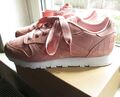 REEBOK CLASSIC LEATHER CRACKLE WOMEN CHALK PINK WHITE ROSA ROSE 42, 8, 10,5 NEU