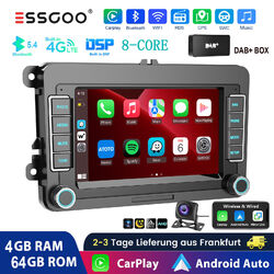 Für VW GOLF 5 6 Touran Tiguan DAB+ 4+64GB Carplay Android 13 Autoradio Navi +Kam