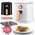 5.5L Heißluftfritteuse Heissluft Friteuse Air Fryer Digital Fritteuse 1800W DE