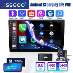 2 DIN 9" Apple Carplay Android 13 DAB+ 64G Autoradio GPS Navigation Wifi +Kamera