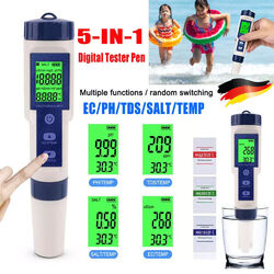 Digital WasserTester PH Wert Prüfer TDS EC Messgerät Messer WaterAquarium Pool