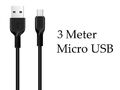 Original Hoco 2,4A Micro USB Ladekabel für alle Handys Mit Micro USB Anschluß 3m