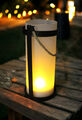 Solar LED Windlicht mit Glas und Flammen-Effekt Solarlampe Solarleuchte 