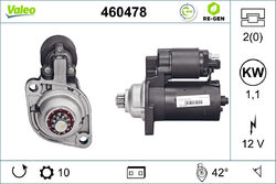 VALEO Anlasser Starter 1.1 kW für Audi A3 TT VW Golf IV Variant 8L1 8N3 8N9