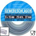 PVC Druck Gewebe Universal Wasser Luft Schlauch klar 9 x 15 mm PN 24 bar - 25 m