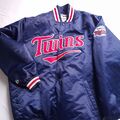 Minnesota Twins Baseball Satin Bomber Jacke MLB Kepler Knöpfe Rare Cool 