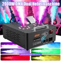 2000W DMX Dual Nebelmaschine 16LED RGB Bühnenlicht Rauchmaschine DJ Rauch Fogger