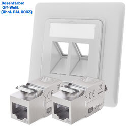 CAT 6a Netzwerkdose Unterputz Datendose Anschlussdose LAN DSL Dose Keystone Cat6⭐️✅bis 10 Gbit/s🔴bis 500MHz🔵DE Händler🔴1 2 3-Port✅