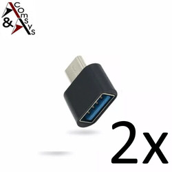2x Adapter OTG USB 3.0 USB A Buchse auf USB C Typ C Stecker Samsung Kurz Schwarz
