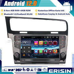 64GB DAB+Android 12 Autoradio GPS CarPlay OBD2 SWC 8-Kern für VW GOLF VII/7 Navi