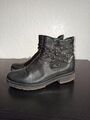 Gabor Gr. 3 EU 35.5 Echtleder Stiefeletten Chelsea robuste Boots Nieten 