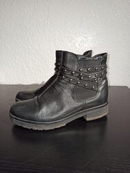 Gabor Gr. 3 EU 35.5 Echtleder Stiefeletten Chelsea robuste Boots Nieten 