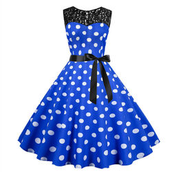 Frau Vintage Rockabilly Retro Kleid 50er 60er Jahre Partykleid Swing Abendkleid！